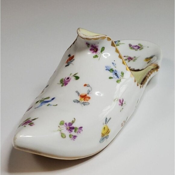 Richard Klemm Rk Dresden Porcelain Shoe Circa 1880 Approximately 6 1/2" Length - Picture 2 of 12